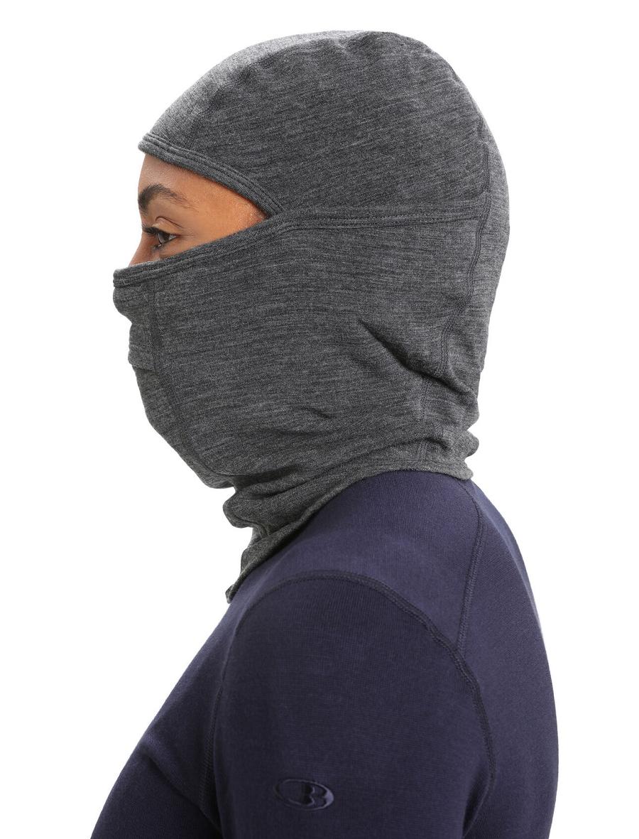 Jet Heather Men's Icebreaker Unisex Merino Apex Balaclava Headband | USA 1081QMAZ